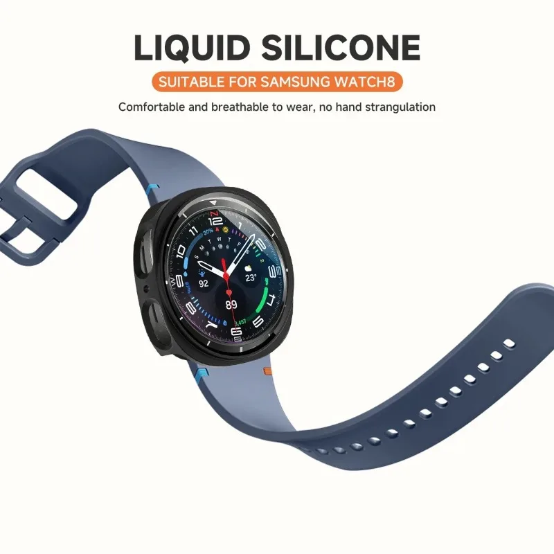 Band+Case For Samsung Galaxy watch 8 40mm 44mm Glass Cover full-coverage scree Silicone TPU Bracelet Strap For Galaxy watch 8