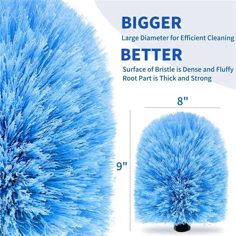 DTA5 Cobweb Duster Head Brush, Twist-on Replacement for Standard Pole, Spider Web Removal Tool, Washable, 6.5x8.5 Inch