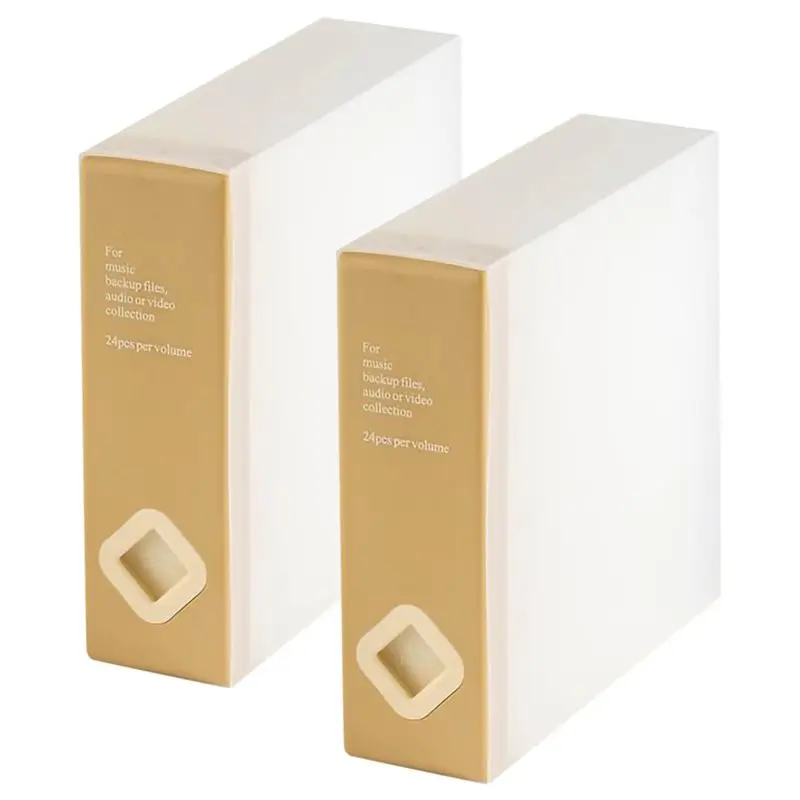 [B24B!】 CD Case, 24 Capacity Hard Plastic DVD Disc Case Holders 2 Piece For Car Home Storage Binder Wallet