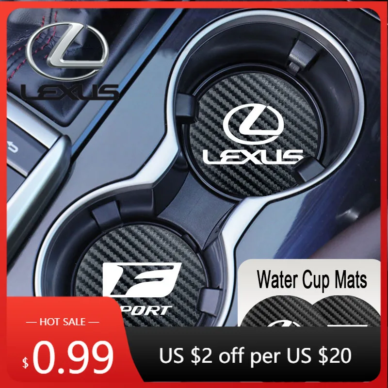 

Наклейки для интерьера автомобиля, 2 шт., подставки под стаканы, водонепроницаемые коврики для Lexus F SPORT GS GX IS LS LX CT LC RC LBX NX RX 350h