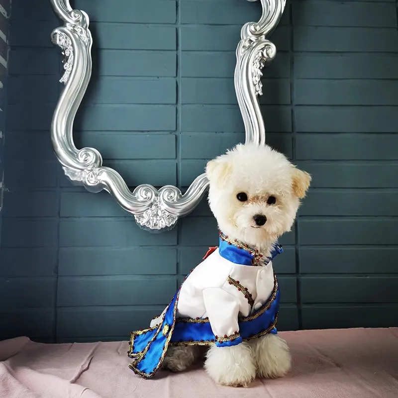 Original Handmade Pet Sailor Uniform Prince Full Dress Men\'s Halloween Teddy Bichon Schnauzer Ragdoll Cat Dog Clothes Customized