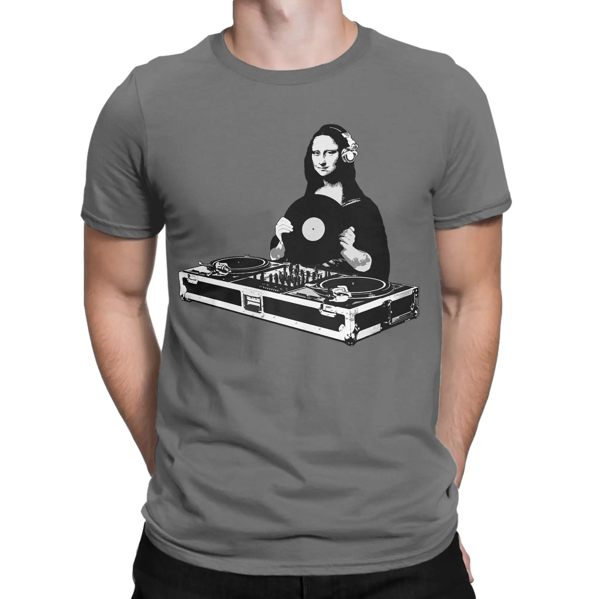 Men's DJ Mona Lisa T Shirts  Cotton Clothes Awesome Short Sleeve O Neck Tee Shirt Summer T-Shirt