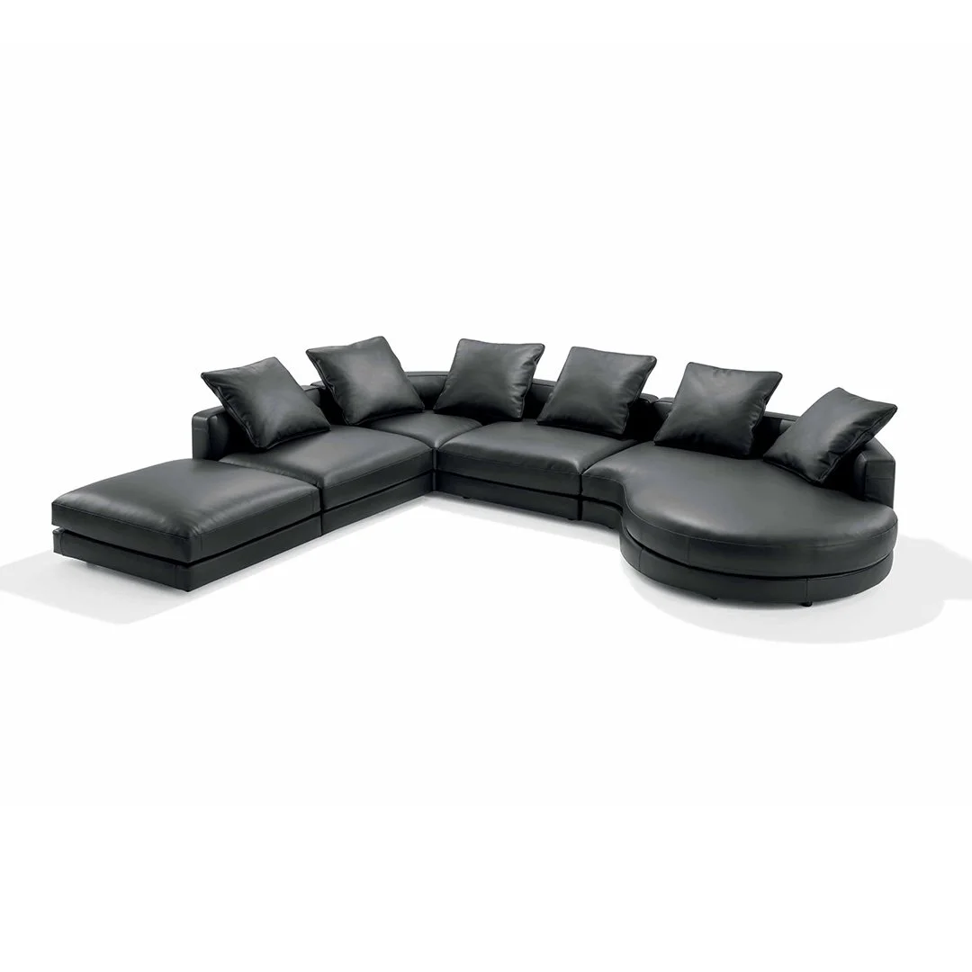 di-Italian Luxury Modular Sectional Sofa High Quality Modern Living Room Furniture Leather Sofa Set Comfortable Eco-Friendly&