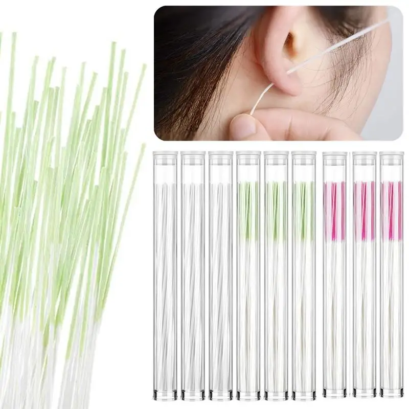 60Pcs/Tube Ear Line Ear Hole Cleaning Line Removes Dirt Deodorizes Prevents Plugging Ear Line Portable Ear Hole Cleaning Tools