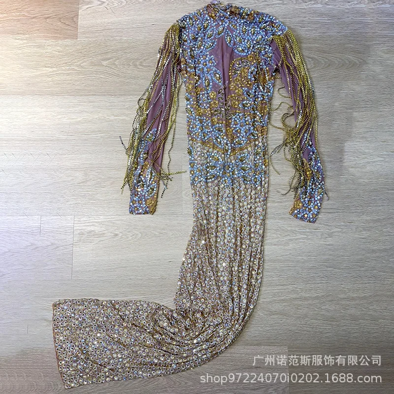 2025 Autumn Elegance Night Birthday Banquet Women Light Luxury Evening Wear Miss Universe Choose Beautiful Clothes Fashion Party