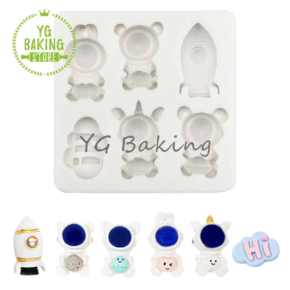 Dorica New Arrival Cute Astronaut Fondant Cake Silicone Mold Cake Decorating Tools Kitchen Accessories Sugarcraft Baking Mould