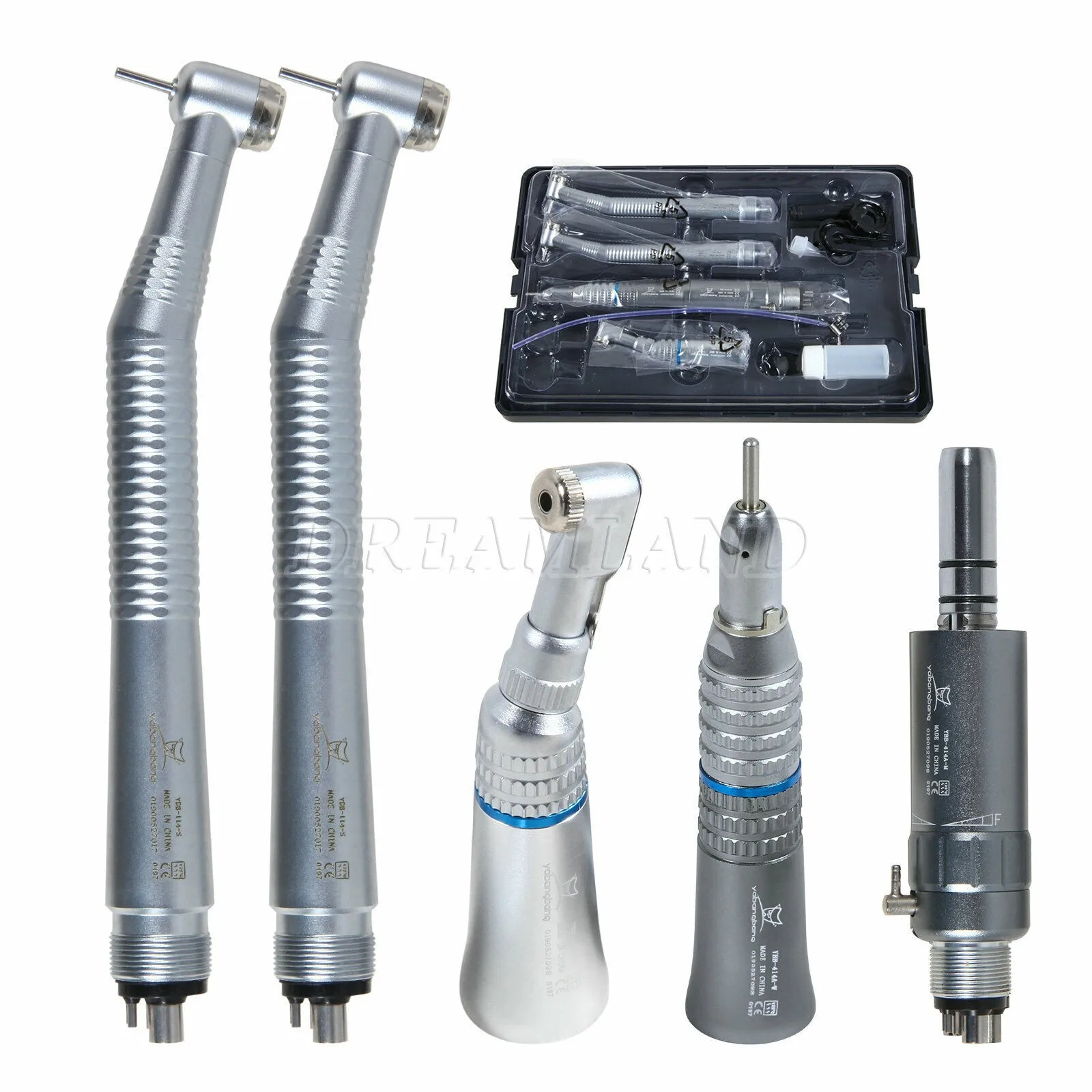 NSK Style Dental Pana Max Fast High & Low Speed Handpiece Straight Contra Angle Air Motor Kit 4 Hole