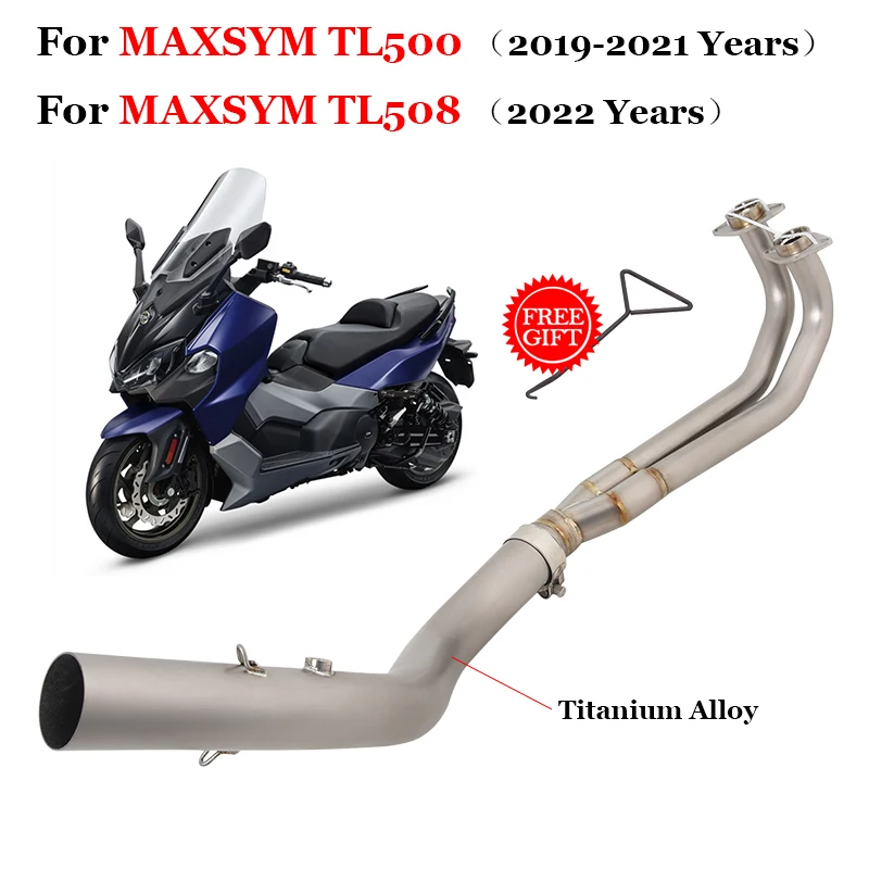 For SMY MAXSYM TL500 TL508 TL 500 508 2019-2021 2022 Motorcycle Exhaust System Escape Titanium Alloy Fron Link Pipe 51mm Muffler