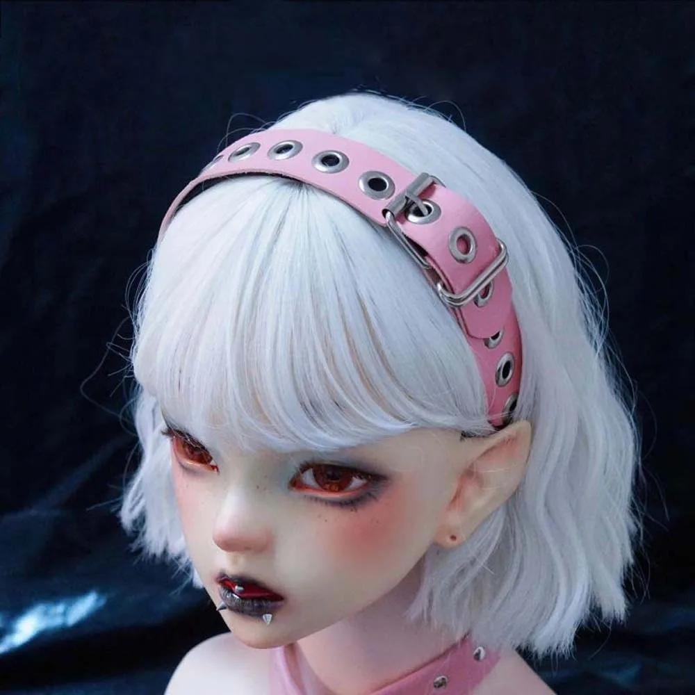 الثقافة الفرعية الجوف خارج Steampunk الشعر هوب روك مستوحاة Y2K الشرير برشام عقال القوطية واسعة الجانب الجلود مشبك هيرباند الفتيات