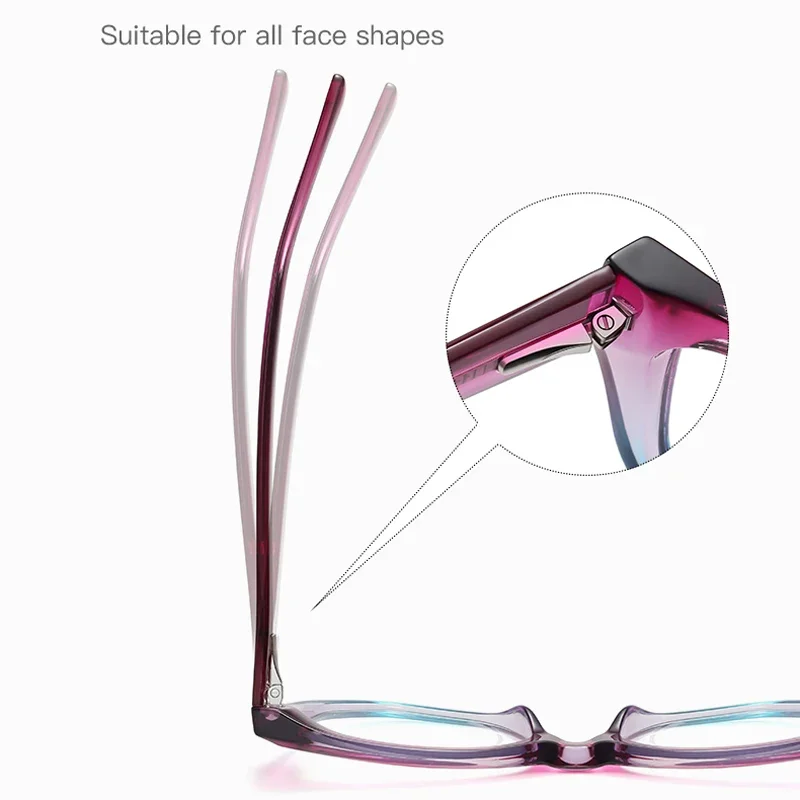 KIZN عيون القط وصفة طبية قصر النظر إطار نظارات جديد النساء البصريات التدرج تلون مكافحة الضوء الأزرق نظارات-0-50 إلى -10