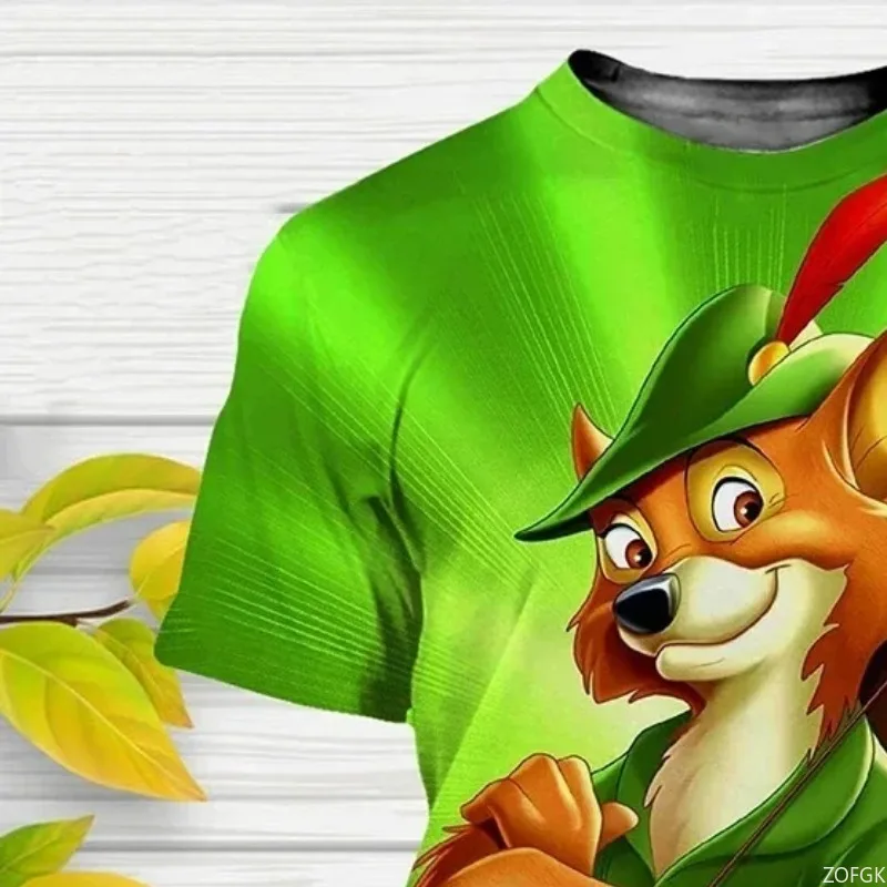 الصيف موضة الاتجاه الجديد للرجال والنساء الصيف تي شيرت روبن هود الكرتون أنيمي ثلاثية الأبعاد تي شيرت مطبوع #6