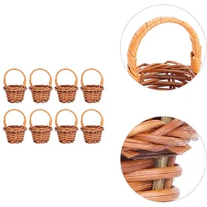 Miniatur Rattan gewebter Korbkorb, winziges Vime, Salgueiro Hand, Dolhose, Mini Fairy Garden Dekor, Osterparty, Hochzeit, Blumenpicknick, 1PC 7 Hauptverkäufe Pascoa -Körbe - №3