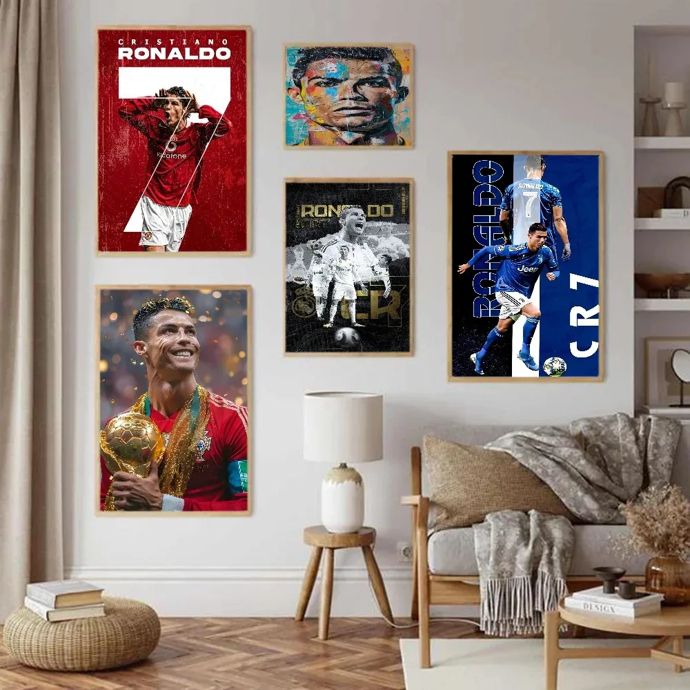 Portugal Super Football Star CR7 Cristiano Ronaldo Anime Posters Sticky HD Quality Poster Wall Art Canvas Painting Study Wall De