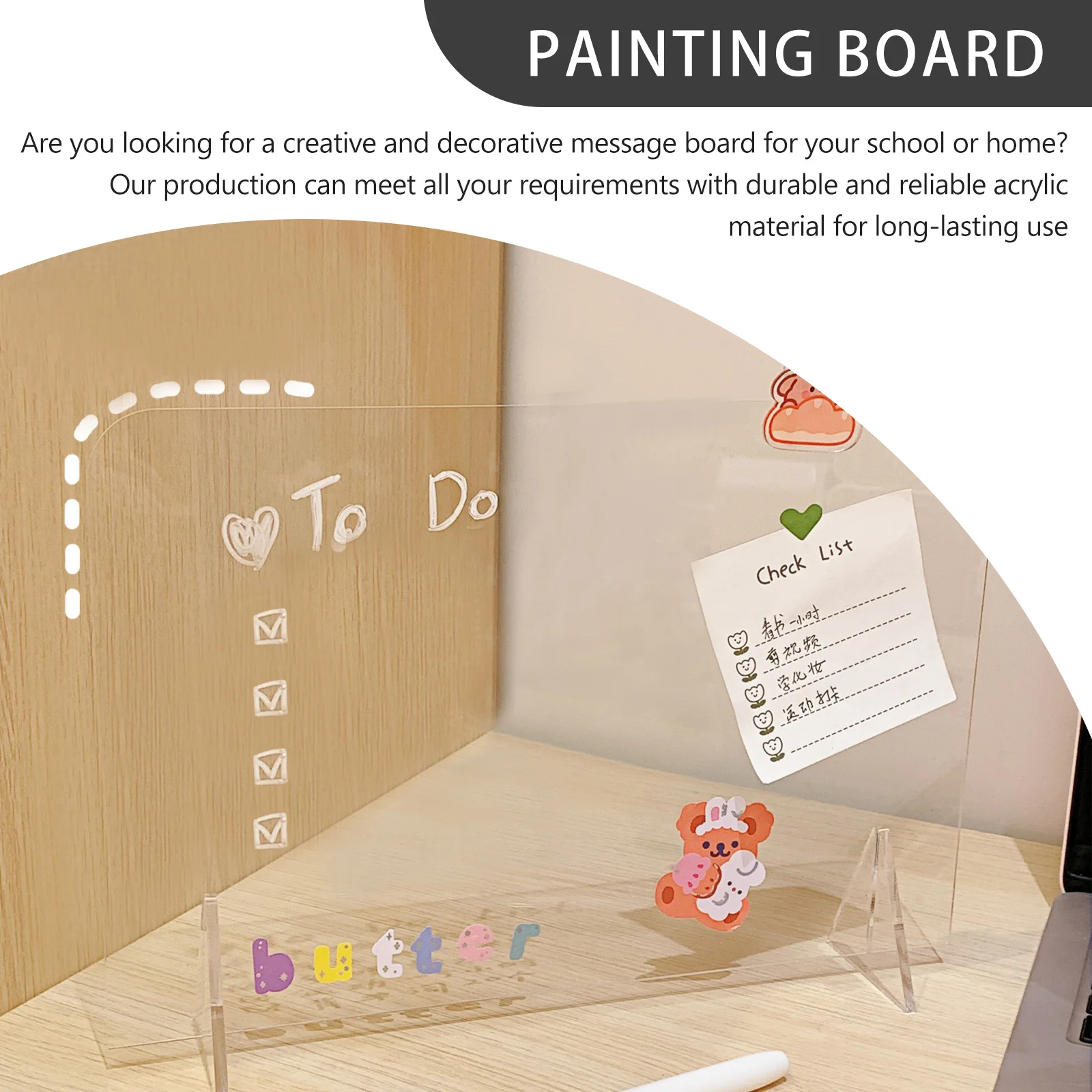 مجموعة واحدة من لوحة الرسم المزخرفة من الأكريليك لوحة رسائل الطالب الشفافة قوية للاستخدام الداخلي والخارجي #6