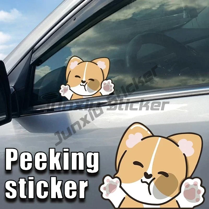 

For Window Corgi Car Stickers Simple Sunscreen Decals Funny Caravan Surfboard Decor Vinyl Car Wrap