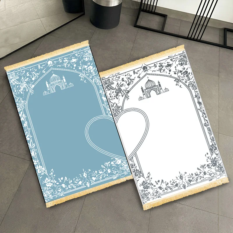 

Молитвенный коврик VIKAMA 2PC с исламским цветочным узором, коврик для поклонения, для гостиной, домашний мусульманский молитвенный коврик, коврик для молитвы на Ид аль-Фитр