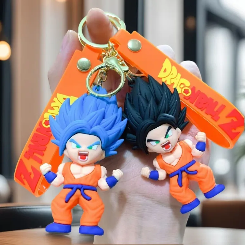 Cartoon Anime Dragon Ball Z Cartoon Goku Vegeta Figure Doll Super Saiyan Collect Bag Car Pendant Keychain Ornament