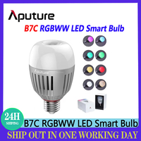 Aputure B7C 7W RGBWW LED Smart Light Bulb 2000K-10000k CRI 95+ TLCI 96+ Sidus Link App Control Battery DC Mode lights
