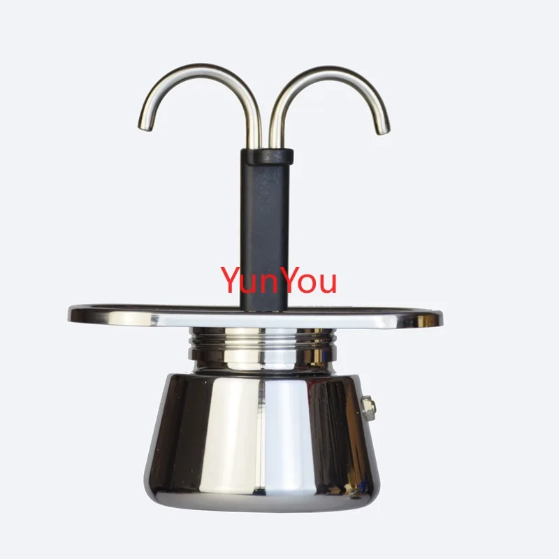 

Mini Home Double Cup Stainless Steel 304 Mocha Pot Italian style Coffee Maker Convenient Coffee Machine Outdoor