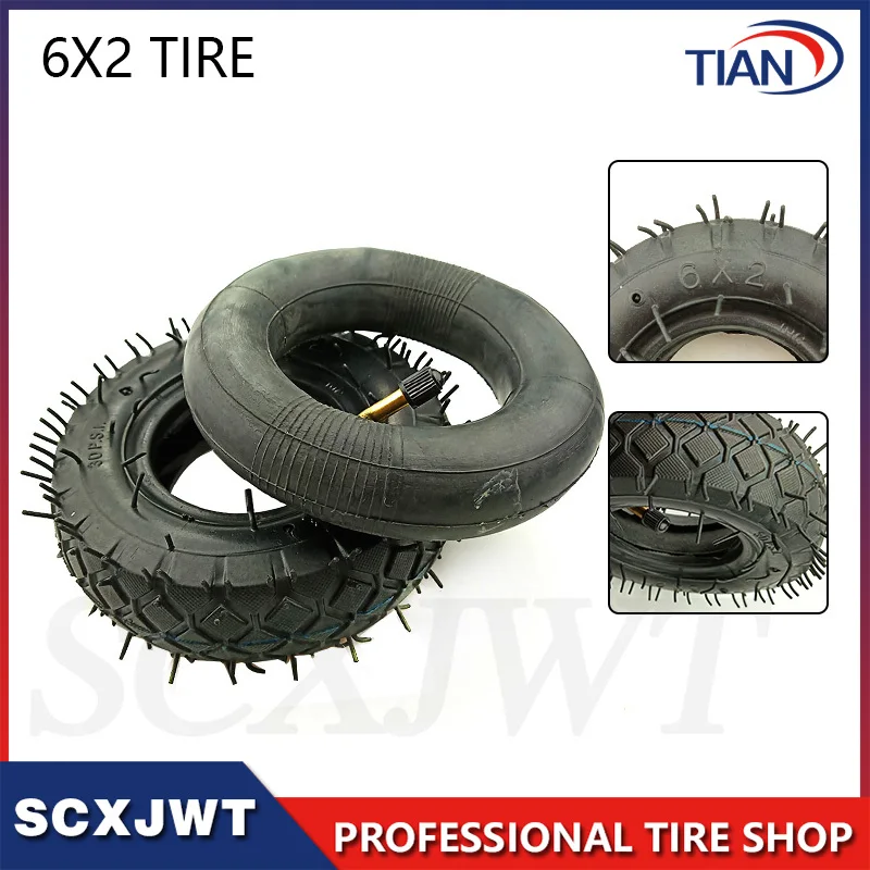 6X2 Tyres 6 Inch Scooter Tire & Inner Tube Set 150x50 Electric Scooter Wheel Chair Truck Electric Scooter F0 Pneumatic Tyres