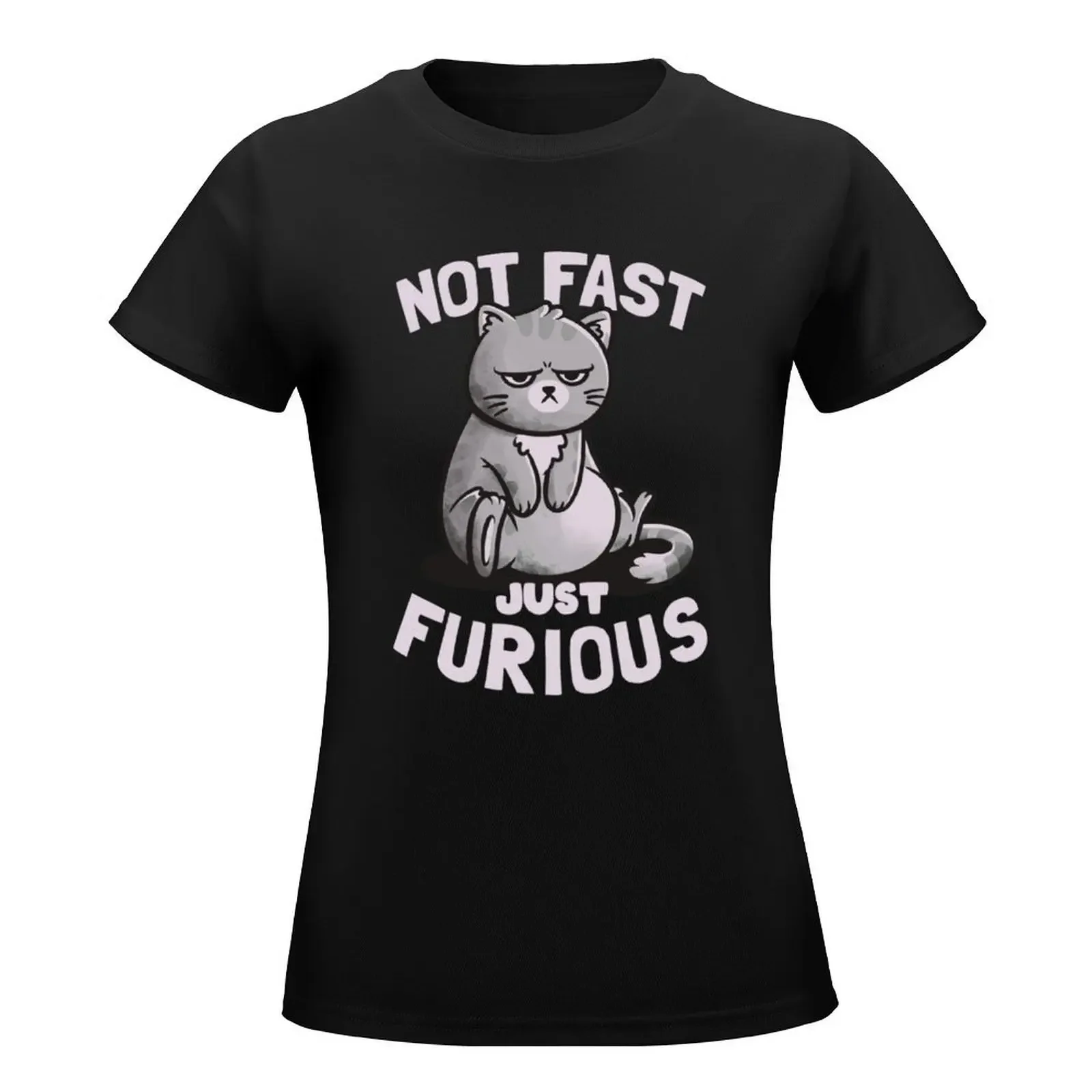 Not Fast Just Furious Cute Funny Cat Gift T-Shirt tees Blouse shirts graphic tees t-shirt dress for Women long