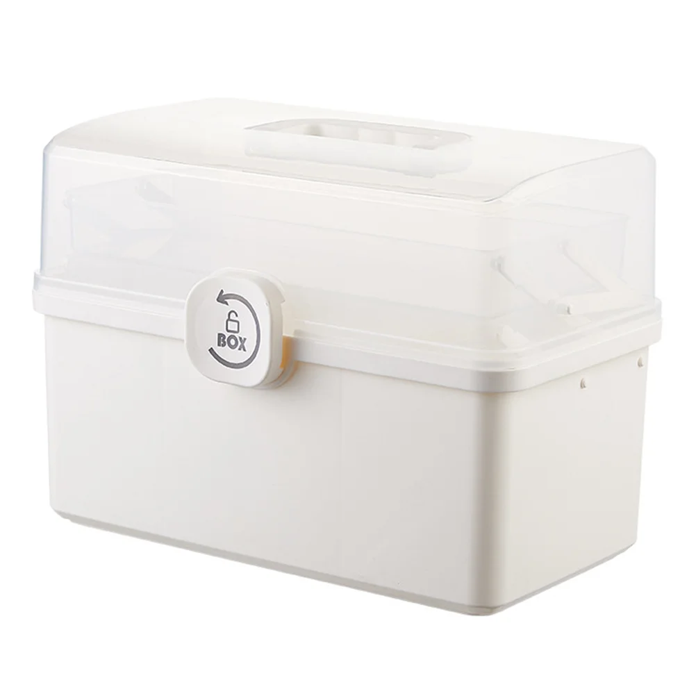 1 قطعة صندوق تخزين عائلي طقم طبي متعدد الوظائف علبة طبية منزلية مع مقبض للسفر والرياضات الخارجية