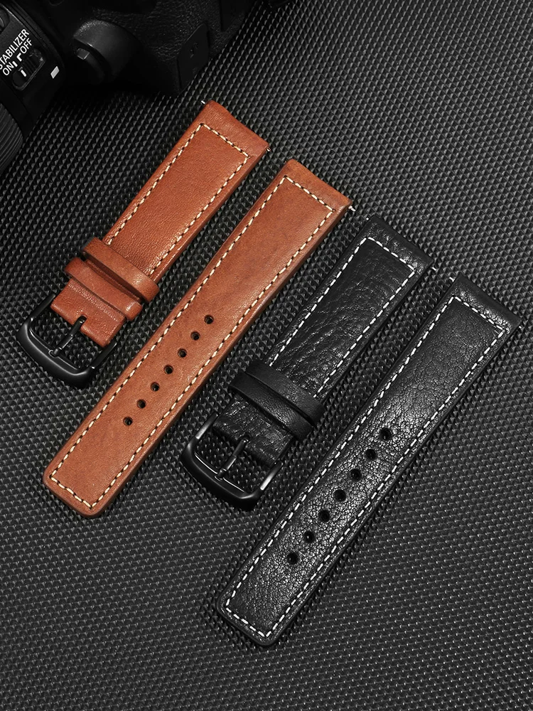 Suitable for C-itizen Light Kinetic Energy AW0010-01/AW0015-08 Series Men's Leather Watch Strap 20 22mm