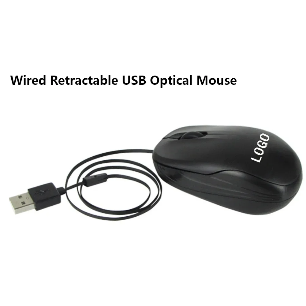 Ergonomic Optical Mice Wired Game USB Retractable Cable Silent Mouse PC Tablet Laptop Computer Universal For Office Home