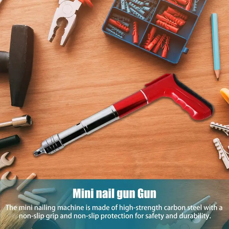 Cloueuse Pneumatique Compacte à Air 62 Broches Manuelle, Cloueuse avec 100 Vitesses N64.5, Outil de Fixation pour Murs de Briques Rouges