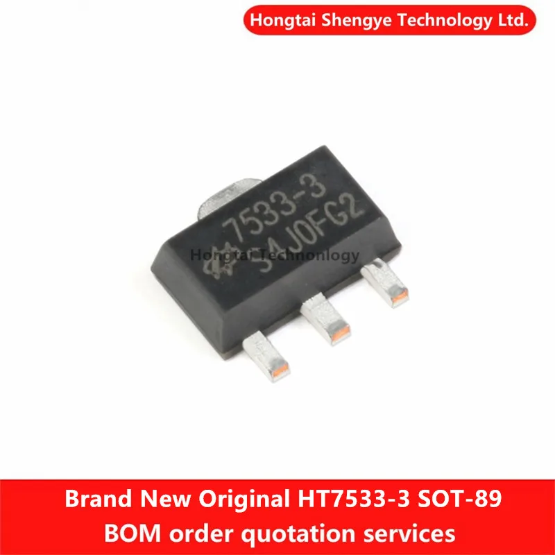 New Original HT7533-3 SOT-89 3.3V/100mA Low Dropout Linear Regulator (LDO) Chip