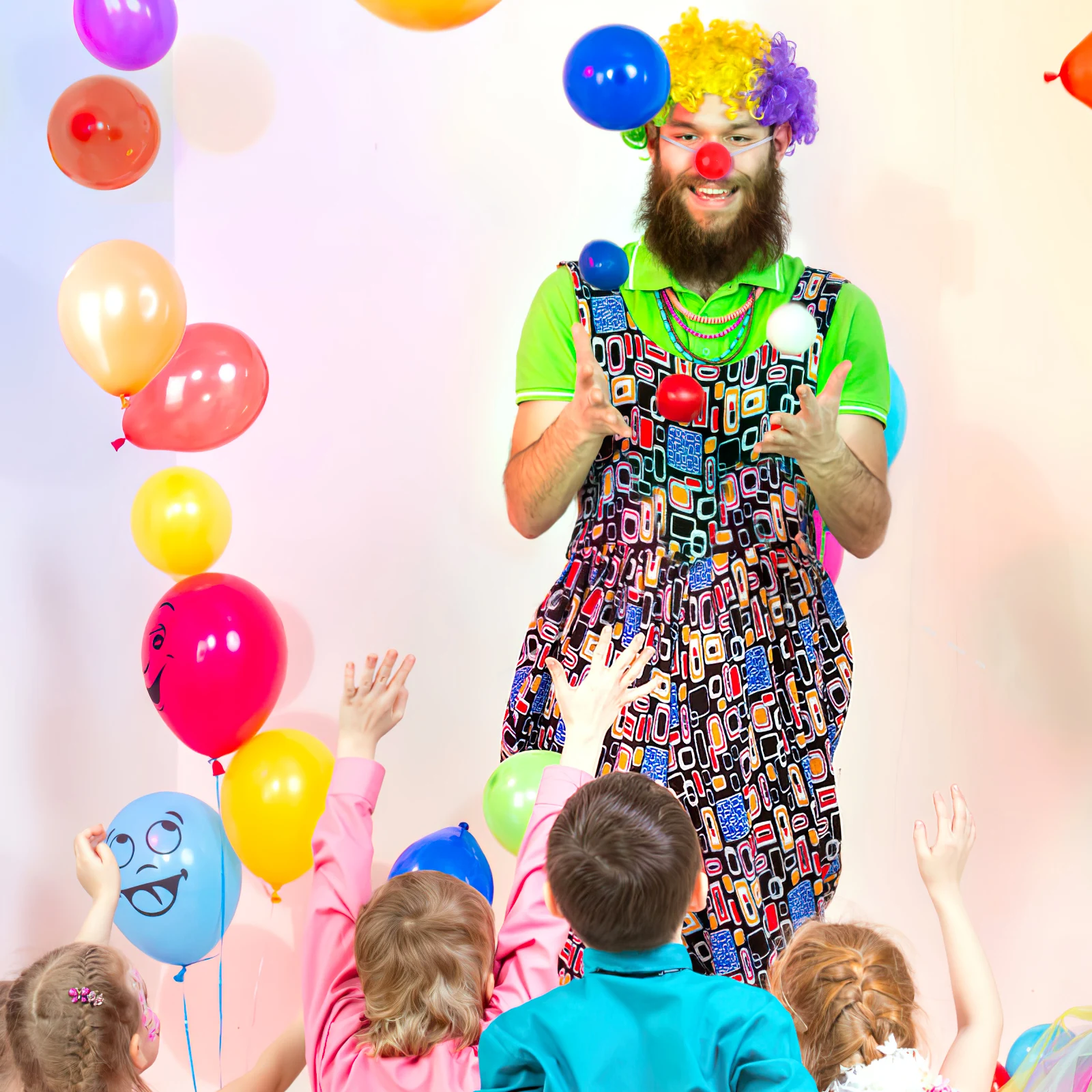 

12 шт. светящийся красный клоун, прочный пластиковый забавный костюм для вечеринки, реквизит для Рождества, Хэллоуина, шары, пластиковый нос клоуна