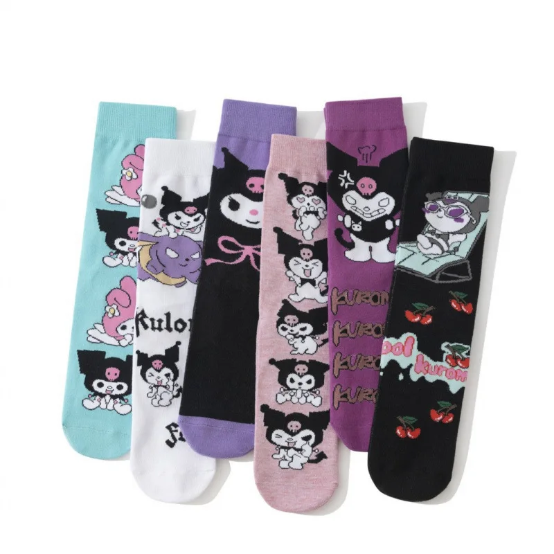 Sanrio four seasons girls cotton socks anime mid-calf cute popular tide socks cartoon kurami adult gift personalized socks