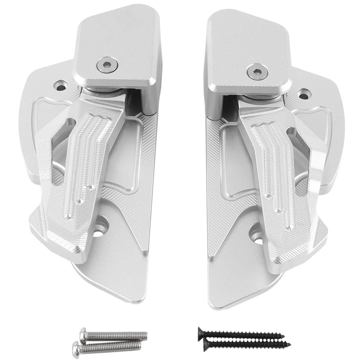 Motorcycle Foldable Rear Passenger Footpegs Extention Foot Pedal Footrests for Vespa Primavera Sprint 125 150(Silver)