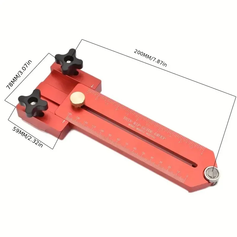 Sheet cutting positioner, table saw cutting measuring ruler