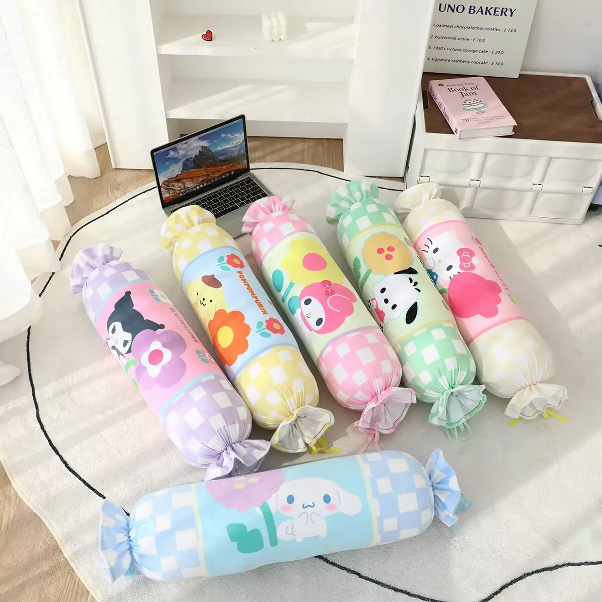 

Kawaii аниме конфетные плюшевые игрушки Hello Kitty Cinnamoroll Kuromi мягкая декоративная подушка домашний декор диван-кровать рождественские подарки для девочек моющаяся