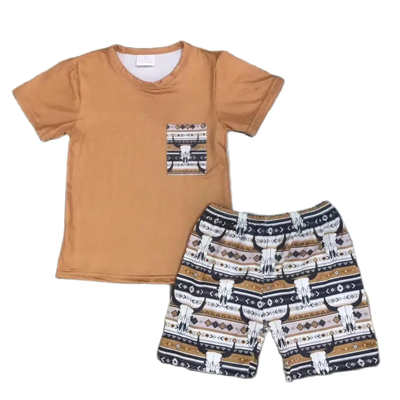 Boutique clothing T-shirt shorts short-sleeved suit cotton material children baby clothes short-sleeved plus shorts complete set