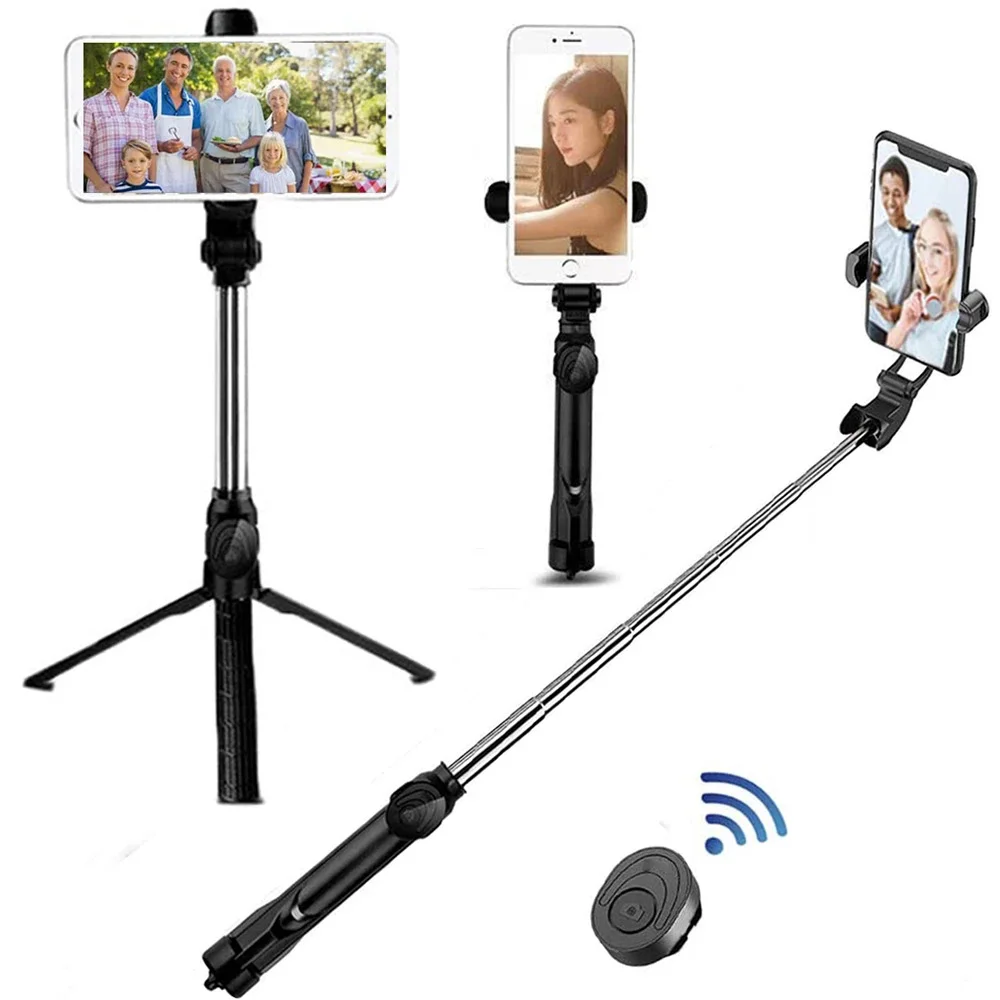 

Wireless Bluetooth Selfie Stick Tripod With Remote Control for iPhone Huawei Samsung Android Mobile Monopod Selfie Stand Shutter