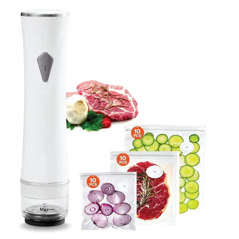 Reusable Bags Included Vacuum Sealer Machine Featuring A Visible Water Tank(30 Pieces)