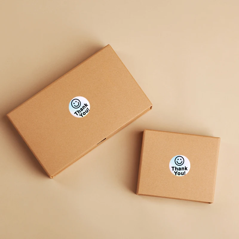 500 Sheets Per Roll 1.5inch Thank You Holographic Laser Film Emoticon Stickers Round Outer Packaging Decoration Universal Emoticon Stickers Reward Stickers Gift Decoration Reward Emoticon Stickers Suitable for Home School Decoration Commercial Use - view 4