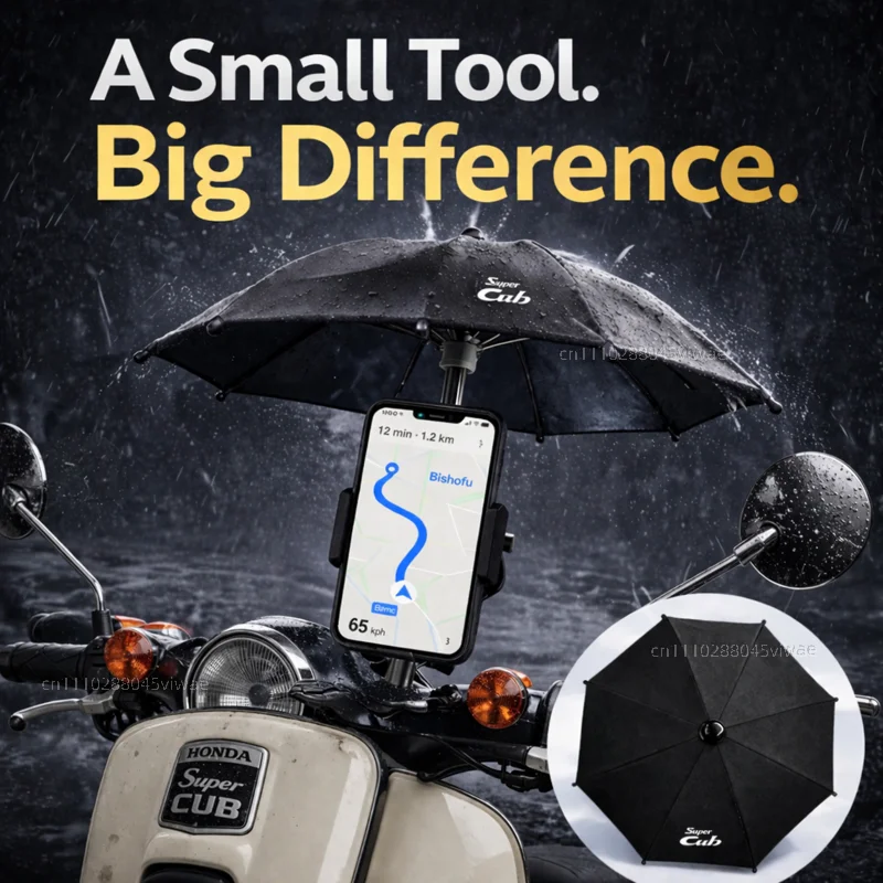 

Держатель для телефона и зонта для мотоцикла Honda Super CUB, водонепроницаемый, с защитой от солнца и бликов, крепление на руль для GPS-навигатора