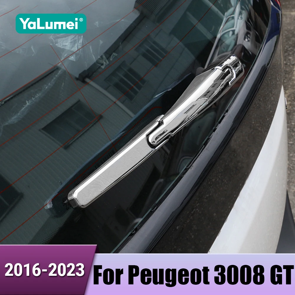 ABS Car Rear Wiper Window Wiper Decoration Cover Trim For Peugeot 3008 GT 3008GT 2016 2017 2018 2019 2020 2021 2022 2023 Hybrid