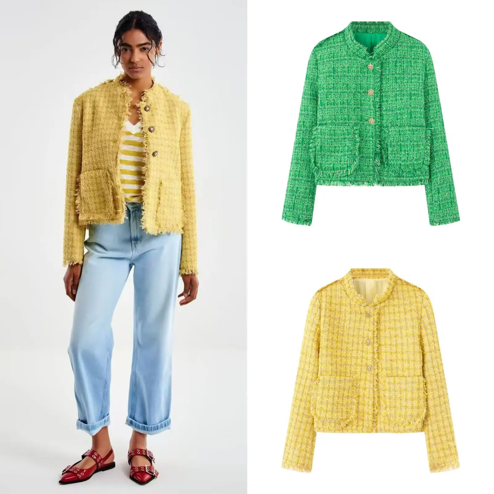 Early Autumn New Arrival Women's Fashion Slim Fit Tassel Trimmed Short Coat ZR Style Simple Elegant Versatile Outerwear