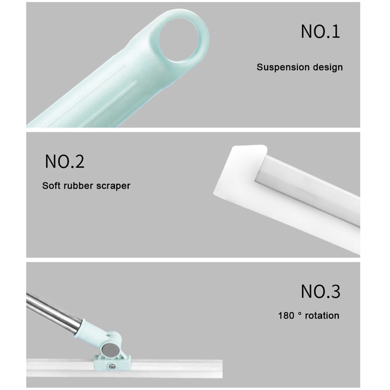 Professional Floor Scrubber Squeegee Solid Natural Silicone Rubber Head for Concrete Tile Floors Glass Windows