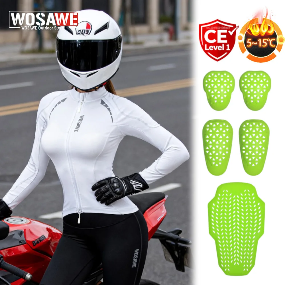 

WOSAWE женская мотоциклетная куртка, бронежилет, сертифицированная CE, весенняя одежда для скоростного спуска, мотокросса, защитная одежда для гонок, светоотражающая