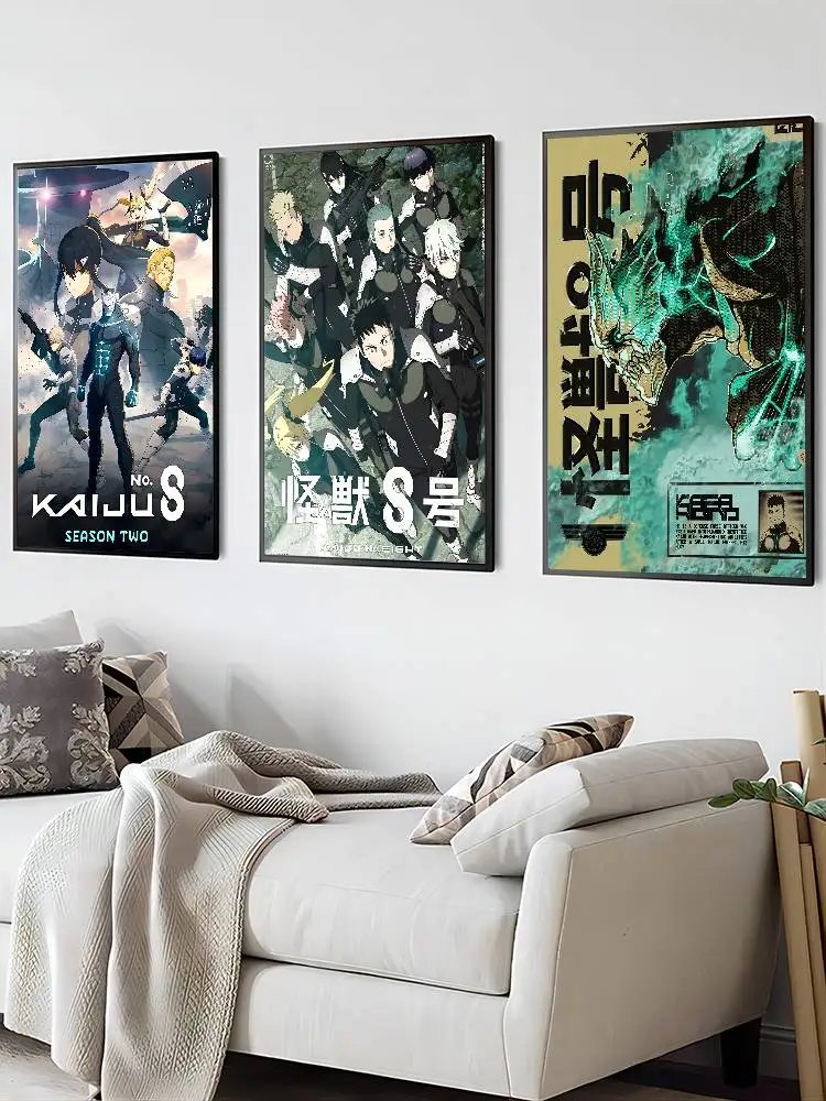Anime K-kaiju No 8 Poster, selbstklebende Kunst, für Zimmer, Eingang, Restaurant, Wanddekoration, Kunstgemälde