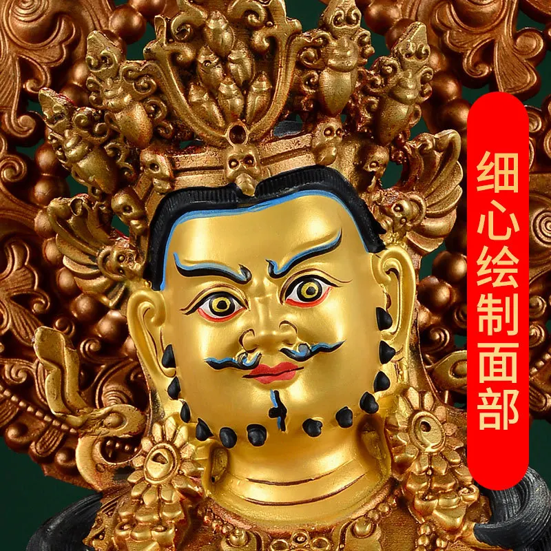 Gilt copper carved yellow wealth god , decorative piece for the entrance hall, bronze statue