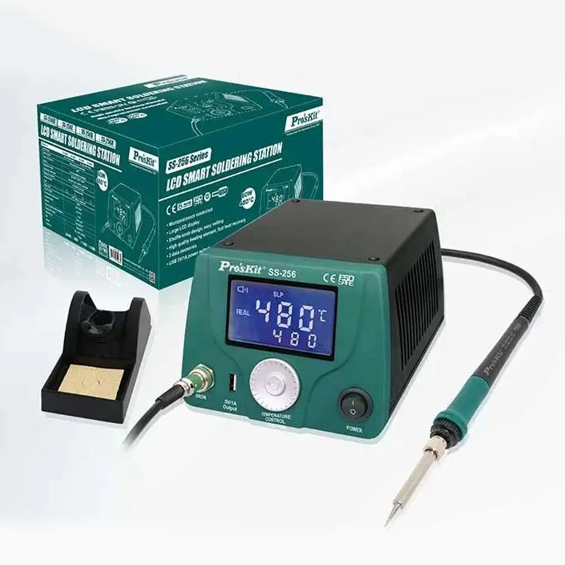 

Pro'sKit SS-256H LCD intelligent precision temperature control welding table 60W soldering iron mobile phone repair welding tool