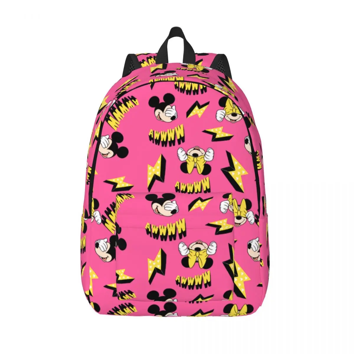 

Mickey Minnie Power Pattern Casual Backpack Lightweight Student Work Daypack for Men Women College Canvas Bags