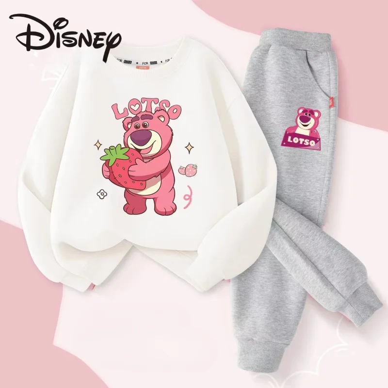 Autumn Baby Girl Boy Clothes Set Children Disney Lotso  Printing  Sweatshirt Top and Pants Buttom 2 Piece Suit Cotton Tracksuit