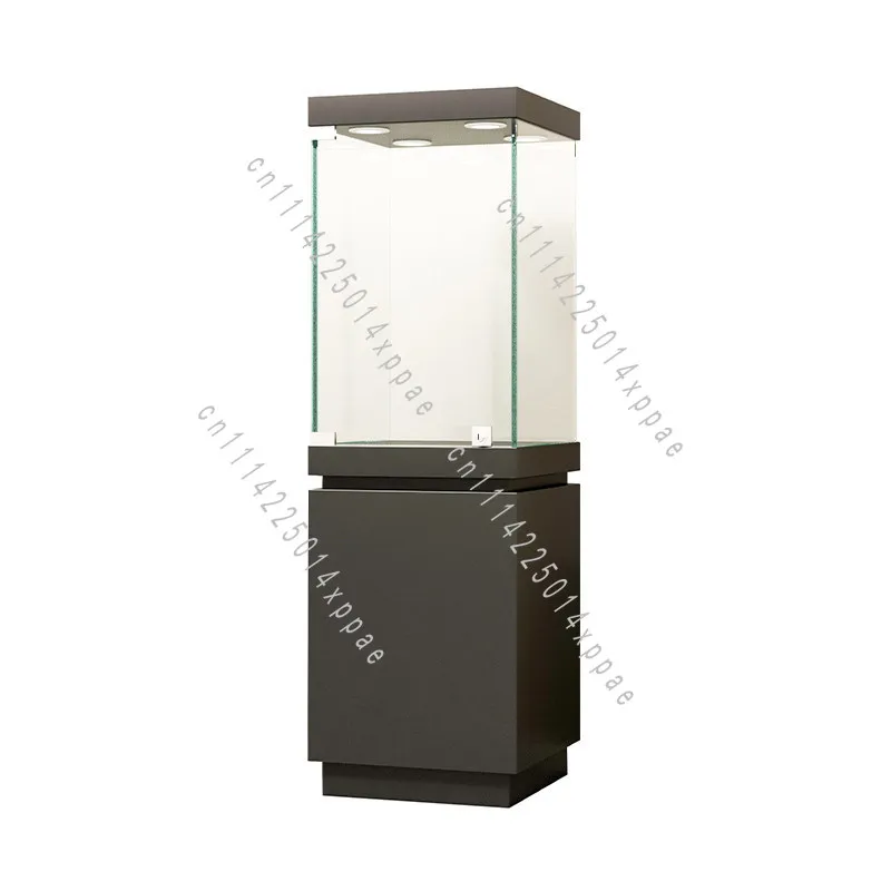Relics Collection Showcase Statue Exhibition Showcase Jewelry Jade Wood Glass Display Cabinet Museum Antique Cultural